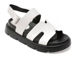 Sandale EPICA albe, 1157D32, din piele naturala imagine