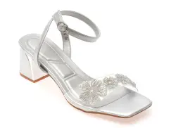 Sandale EPICA argintii, 101602, din piele ecologica imagine