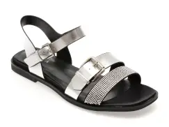 Sandale EPICA argintii, 1522, din piele naturala imagine