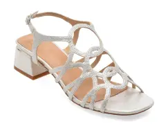 Sandale EPICA argintii, 951, din material textil imagine