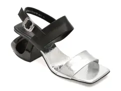 Sandale EPICA argintii, LD1091, din piele naturala imagine