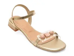 Sandale EPICA aurii, 250604, din piele naturala imagine