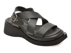 Sandale EPICA negre, 191C100, din piele naturala imagine