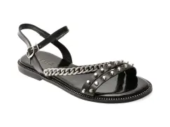 Sandale EPICA negre, 3L105, din piele naturala imagine