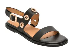 Sandale EPICA negre, 4C1056, din piele naturala imagine
