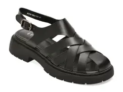 Sandale EPICA negre, 4C919, din piele naturala imagine