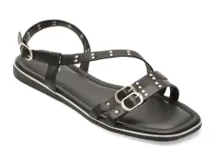 Sandale EPICA negre, 9211, din piele ecologica imagine
