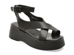 Sandale EPICA negre, 935AG17, din piele naturala imagine