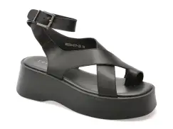 Sandale EPICA negre, 935AG17, din piele naturala imagine