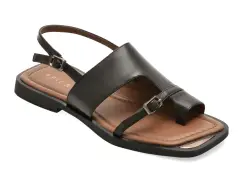 Sandale EPICA negre, D672, din piele naturala imagine