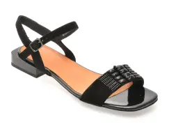 Sandale EPICA negre, EB447, din piele intoarsa imagine