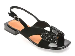 Sandale EPICA negre, EB681, din piele intoarsa imagine