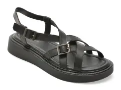 Sandale EPICA negre, WC60005, din piele naturala imagine