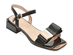 Sandale EPICA negre, XH2411, din piele naturala imagine