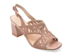 Sandale EPICA roz, JI40011, din piele intoarsa imagine