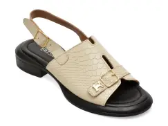 Sandale ERISMA bej, 1954195, din piele croco imagine