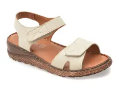 Sandale EVIDA albe, EV2879, din piele naturala imagine