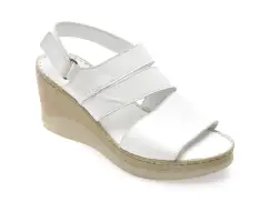 Sandale EVIDA albe, EV4029, din piele naturala imagine