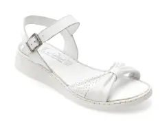 Sandale EVIDA albe, EVP104, din piele naturala imagine