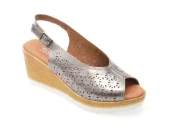 Sandale EVIDA gri, EV2866, din piele naturala imagine