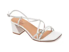 Sandale FLAVIA PASSINI albe, 367903, din piele naturala imagine