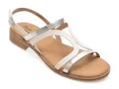 Sandale FLAVIA PASSINI albe, 9501, din piele ecologica imagine