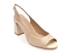 Sandale FLAVIA PASSINI aurii, 1332653, din piele naturala imagine
