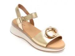 Sandale FLAVIA PASSINI aurii, 22072, din piele naturala imagine
