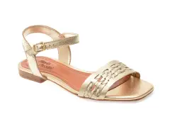 Sandale FLAVIA PASSINI aurii, 366903, din piele naturala imagine