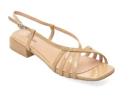 Sandale FLAVIA PASSINI bej, Q2651, din piele naturala lacuita imagine
