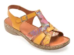 Sandale FLAVIA PASSINI galbene, 2320, din piele naturala imagine