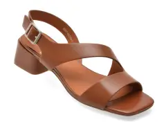Sandale FLAVIA PASSINI maro, H5937, din piele naturala imagine