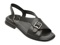 Sandale FLAVIA PASSINI negre, 1603G15, din piele naturala imagine