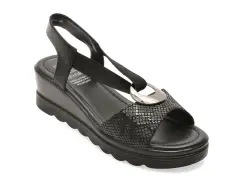 Sandale FLAVIA PASSINI negre, 1706G11, din piele naturala imagine