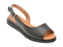 Sandale FLAVIA PASSINI negre, 17721, din piele naturala imagine