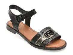 Sandale FLAVIA PASSINI negre, 201517, din piele naturala imagine