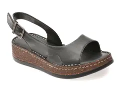 Sandale FLAVIA PASSINI negre, 25100, din piele naturala imagine