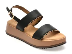 Sandale FLAVIA PASSINI negre, 28700, din piele naturala imagine