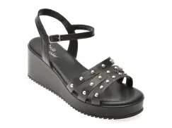 Sandale FLAVIA PASSINI negre, 366129, din piele naturala imagine