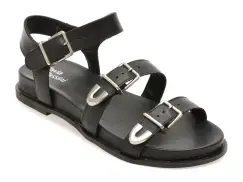 Sandale FLAVIA PASSINI negre, 372503, din piele naturala imagine