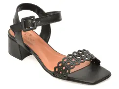 Sandale FLAVIA PASSINI negre, 374002, din piele naturala imagine