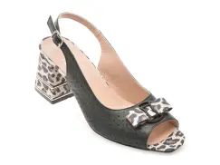 Sandale FLAVIA PASSINI negre, 4411594, din piele naturala imagine