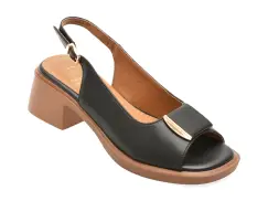 Sandale FLAVIA PASSINI negre, 5005, din piele naturala imagine