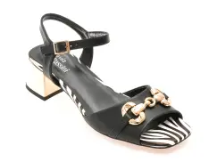 Sandale FLAVIA PASSINI negre, 5340, din piele naturala imagine