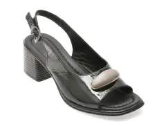 Sandale FLAVIA PASSINI negre, 55293, din piele naturala lacuita imagine