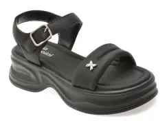 Sandale FLAVIA PASSINI negre, 56111, din piele ecologica imagine