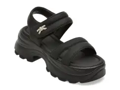 Sandale FLAVIA PASSINI negre, 57113, din piele ecologica imagine