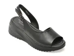 Sandale FLAVIA PASSINI negre, 77533, din piele naturala imagine