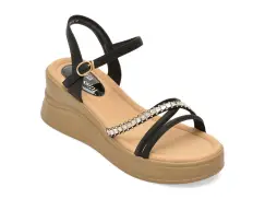 Sandale FLAVIA PASSINI negre, 880835, din piele ecologica imagine