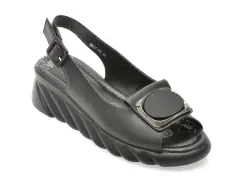 Sandale FLAVIA PASSINI negre, 88531, din piele naturala imagine